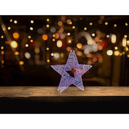 Premier Christmas Lit hanging Decor Twinkling Rainbow 750 LED White Hanging Star – 45cm