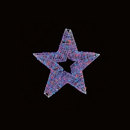 Premier Christmas Lit hanging Decor Twinkling Rainbow 750 LED White Hanging Star – 45cm