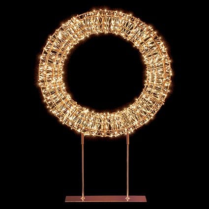 Premier Christmas Lit Tabletop Decoration Twinkling Warm White 720 LED Rose Gold Tabletop Wreath – 45cm