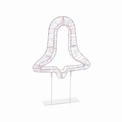 Premier Christmas Lit Tabletop Decoration Twinkling White 500 LED White Tabletop Bell – 45cm