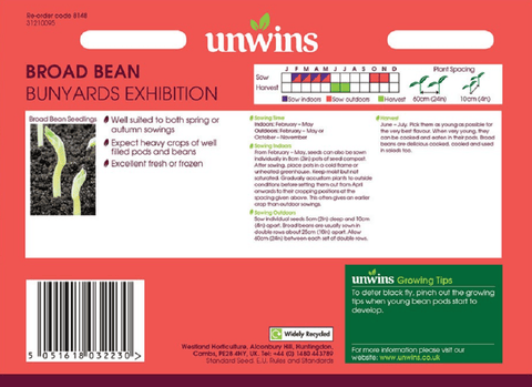 Unwins Seeds Unwins Broad Bean Bunyards Exhibition Seeds