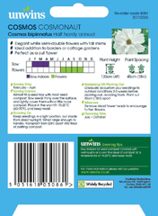 Unwins Seeds Unwins Cosmos Cosmonaut Seeds
