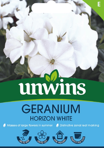 Unwins Seeds Unwins Geranium Seeds Horizon White