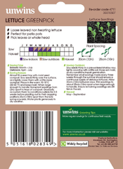 Unwins Seeds Unwins Looseleaf Greenpick Lettuce Seeds