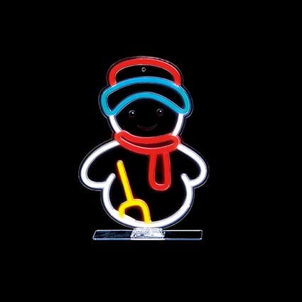 Premier Christmas Lit Neon Signs USB Lit Snowman Neon Hanging Sign – 33cm