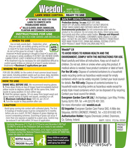 Weedol Lawn Weed Control Weedol Lawn Weedkiller 1 Litre