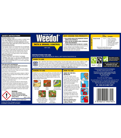 Weedol Path and Gravel Control Liquid Concentrate 6 Tubes 60m2