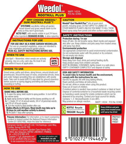 Weedol Weed Control Weedol Rootkill Plus Weed Killer 1L Ready to Use