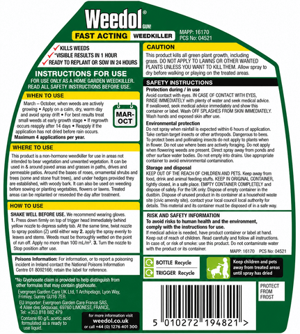 Weedol RTU Fast Acting Weedkiller 1L