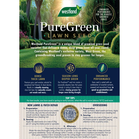 Westland Horticulture Lawn Seed Westland PureGreen Lawn Seed 20m2
