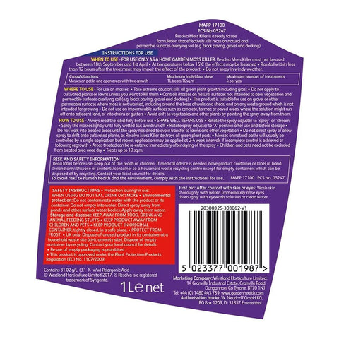 Resolva Moss Killer Westland Resolva Moss Killer 3L