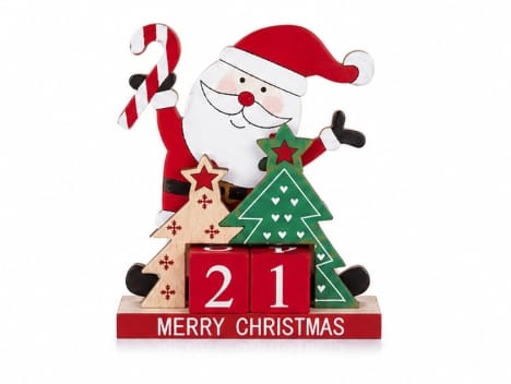 Premier Christmas Countdown Wooden Christmas Character Countdown – 16cm (Santa & Reindeer Assorted)