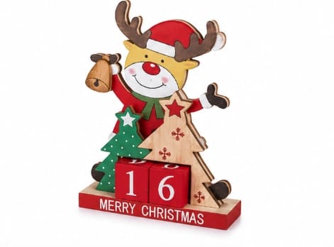 Premier Christmas Countdown Wooden Christmas Character Countdown – 16cm (Santa & Reindeer Assorted)