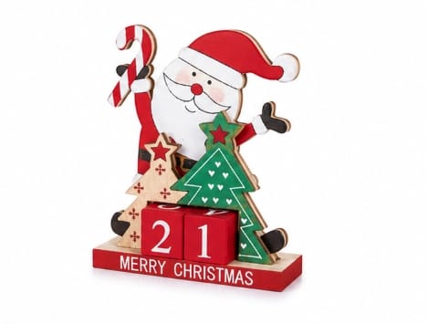 Premier Christmas Countdown Wooden Christmas Character Countdown – 16cm (Santa & Reindeer Assorted)