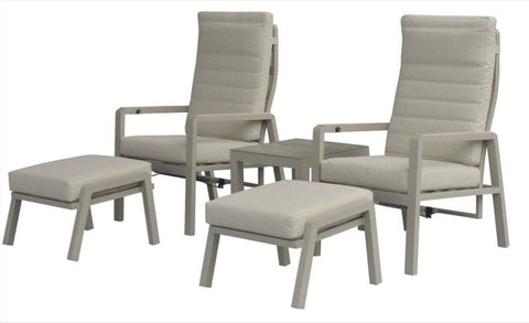 Woodlodge Garden Furniture Set Woodlodge Richmond 5pc Recline Bistro Light Grey