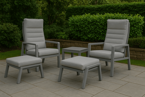 Woodlodge Garden Furniture Set Woodlodge Richmond 5pc Recline Bistro Light Grey