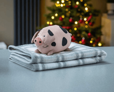 Zoon Dog Toys Zoon Pig In Blanket Dog Toy & Comforter Grey