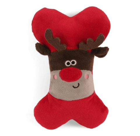 Zoon Dog Toys Zoon Squeaky RudyBone Dog Toy