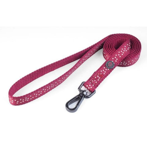 Zoon Dog Collars & Leads Zoon WalkAbout Dog Lead Burgundy Polka (no sku)
