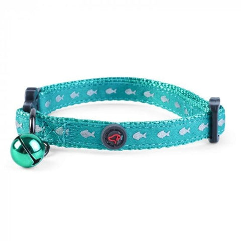 Zoon Cat Collars Zoon WonderLust Cat Collar - Green Shiny Fish