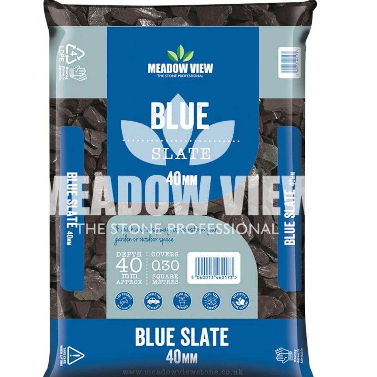 Meadow View Blue Slate Chippings 40mm – Trowell Garden Centre