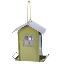 ChapelWood Seed Feeders Green ChapelWood Beach Hut Seed Feeder - Grey & Green Metal