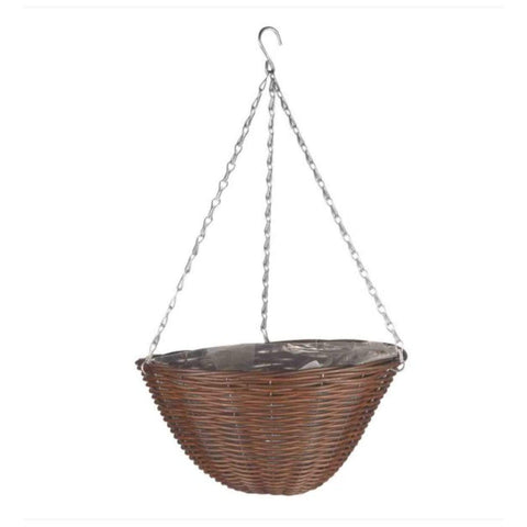Smart Garden Hanging Baskets Chestnut Faux Rattan Basket