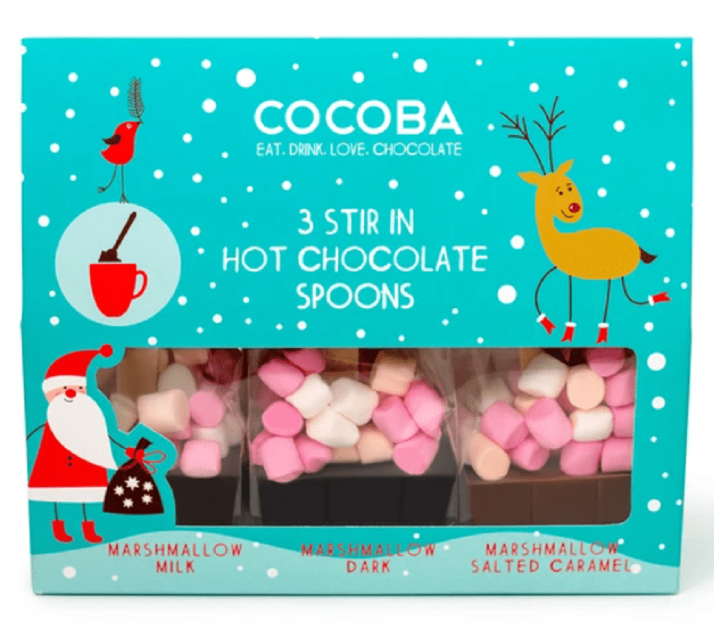 Cotswold Fayre Food Gift Set Cocoba Christmas Marshmallow Hot Chocolate Spoons 3pc