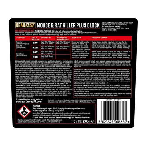 Deadfast Rodent Control Deadfast Mouse & Rat Killer Plus 15 Blocks