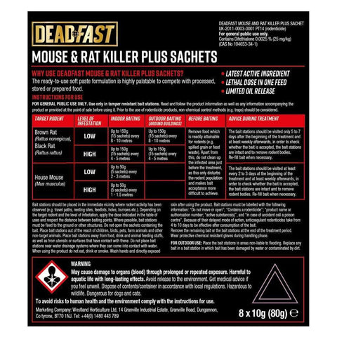 Deadfast Rodent Control Deadfast Mouse & Rat Killer Plus Sachets