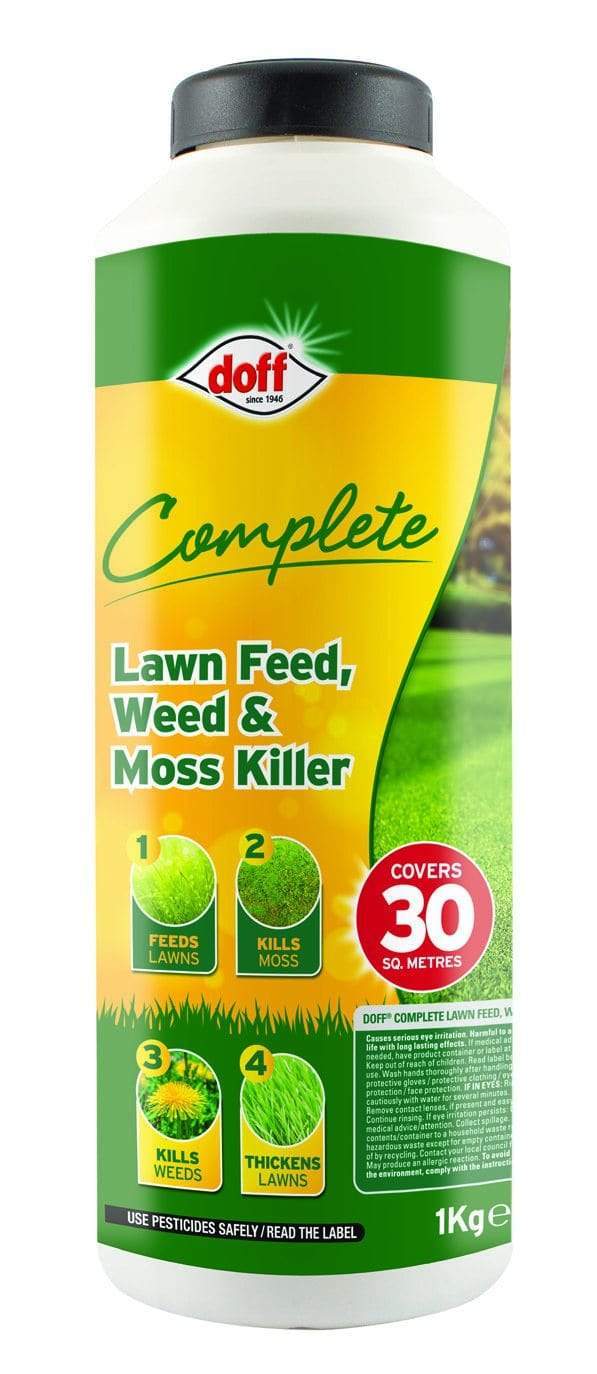 Doff Lawn Care Products 1kg Doff Complete Lawn Feed, Weed & Moss Killer