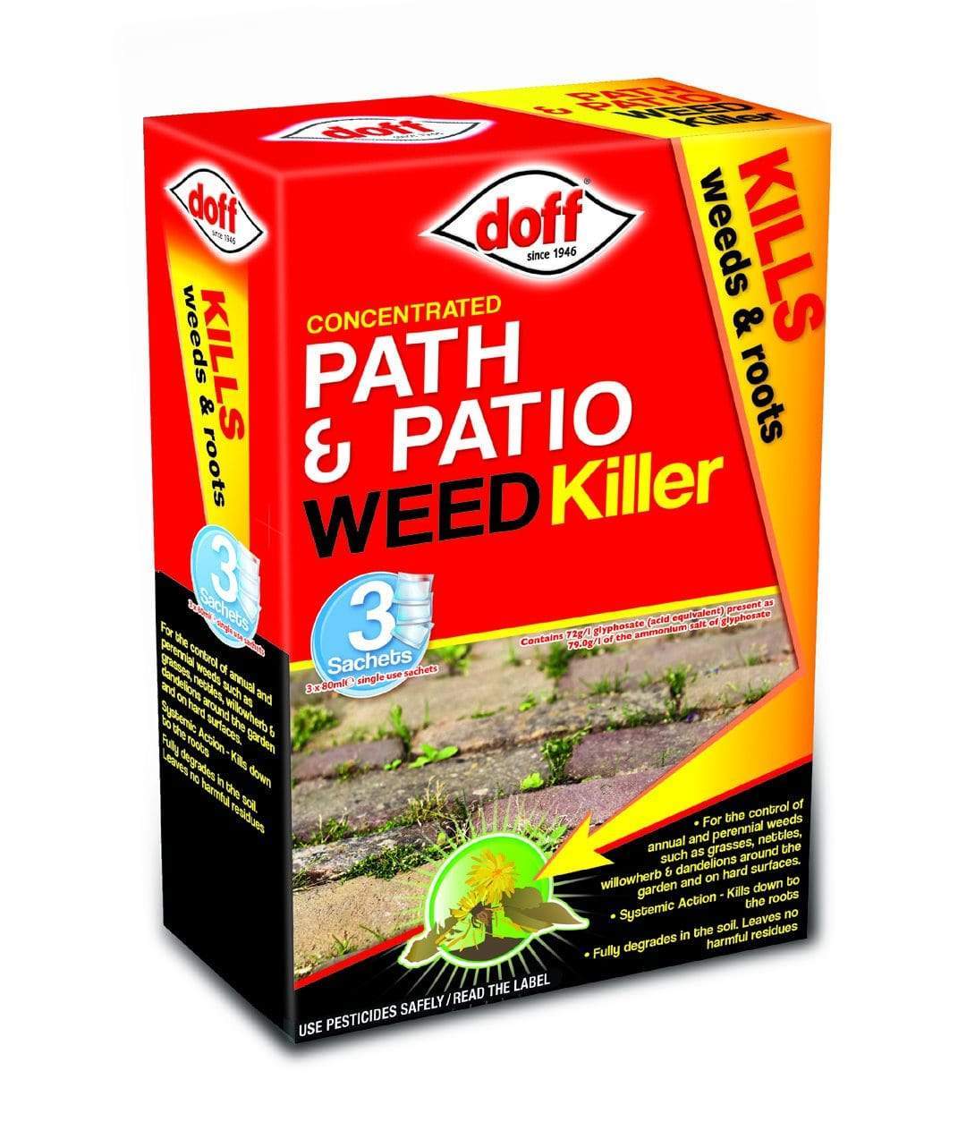 Doff Weed Control Doff Concentrated Path And Patio Weedkiller 3 x 80ml Sachets