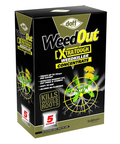 Doff Weed Control Doff Weedout Extra Tough Weedkiller Concentrate 5 x 80ml Sachets