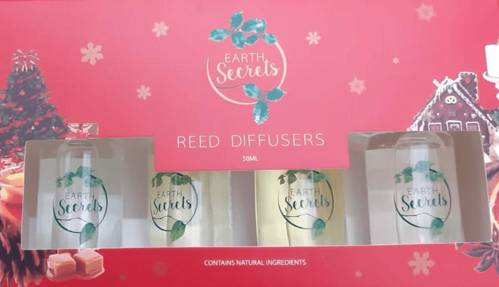 Ashleigh and Burwood Christmas Home Fragrance Gifts Earth Secrets Christmas Reed Diffuser Gift Set