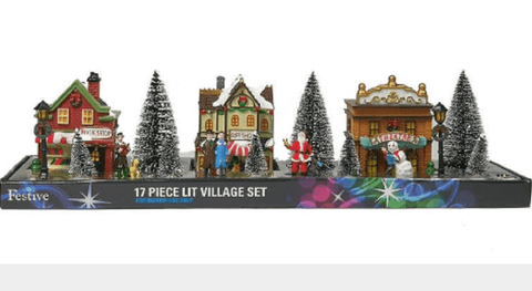 Festive Christmas Decor Festive Christmas 17pc Christmas Street Scene