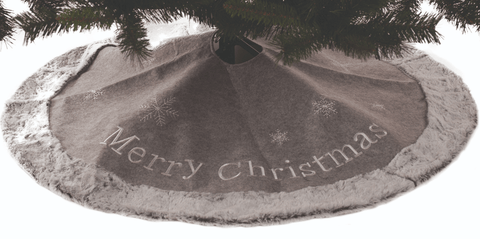 Festive Christmas Tree Skirt Festive Christmas Faux Fur Grey Tree Skirt