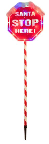Festive Christmas Lit Decor Festive Christmas LED Santa Stop Here Sign