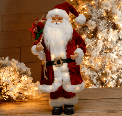 Festive Christmas Decor Festive Christmas Lit Classic Standing Santa