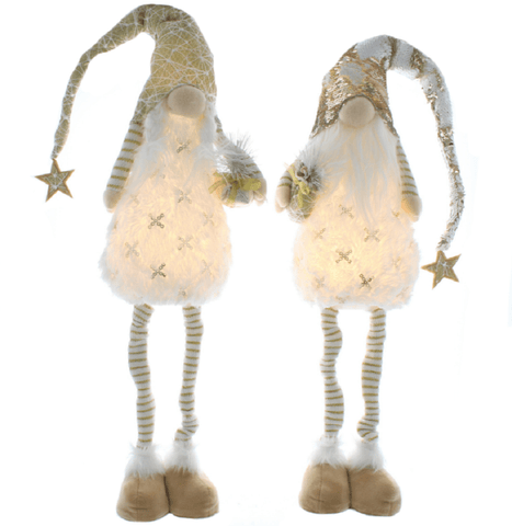 Festive Christmas Lit Decor Festive Christmas Lit Gold Star Extendable Standing Gonk 92cm