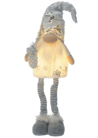 Festive Christmas Lit Decor Festive Christmas Lit Standing Silver Snowflake Gonk