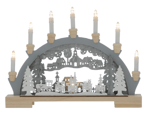 Festive Christmas Lit Decor Festive Christmas Wooden Train Scene Candlebridge 45cm