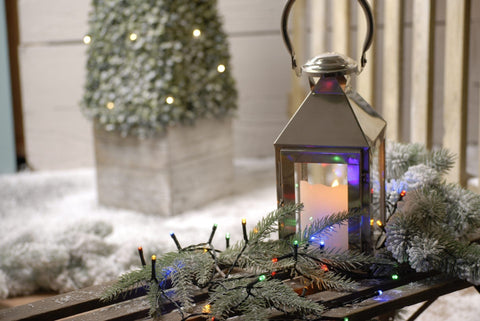 Festive Christmas Lights Festive Multi Colour Timer String Lights 50L B/O