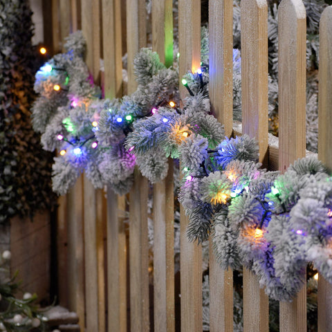 Festive String Lights Festive Pastel Glow Worm Lights 200L B/O