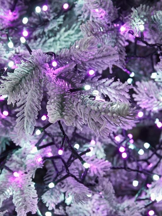 Festive String Lights Festive Pink & white Glow Worm Lights 200L B/O
