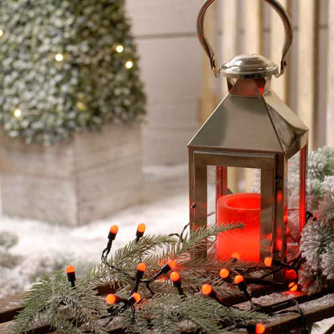 Festive Christmas Lights Festive Red Berry Timer String Lights 100L B/O