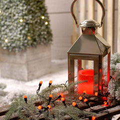 Festive Christmas Lights Festive Red Berry Timer String Lights 100L B/O