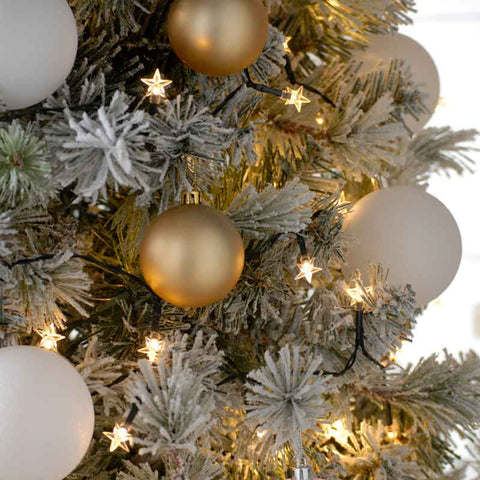 Festive Christmas Lights Festive Warm White Star Timer String Lights 100L B/O