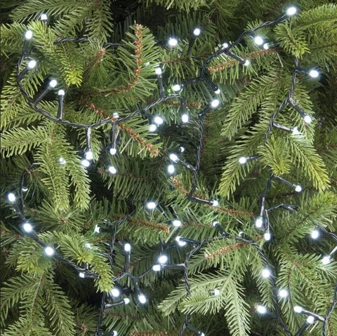 Festive Christmas Lights Festive White Timer String Lights 100L B/O
