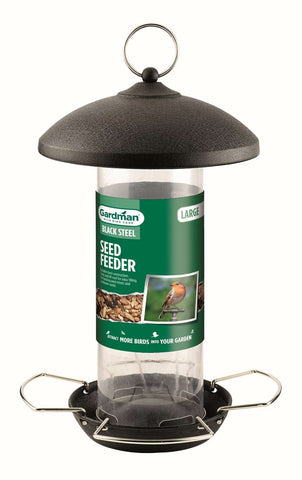 Gardman Seed Feeders Gardman Large Black Steel Seed Feeder