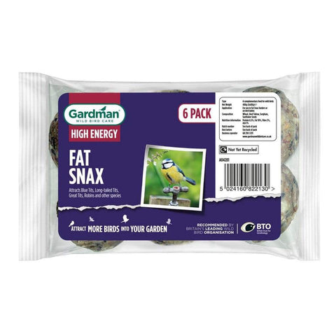 Gardman Suet Fat Balls Gardman No Nets Fat Snax 6 Pack